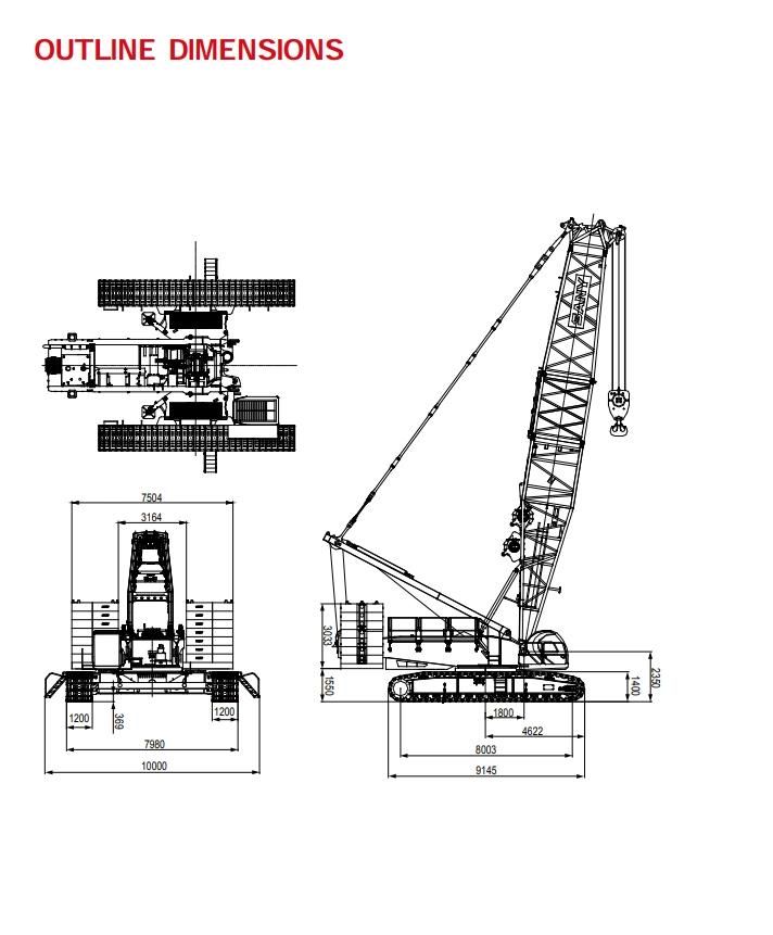 260t Scc2600A Crawler Crane 260 Ton Hoist Hydraulic Crawler Crane Factory Price