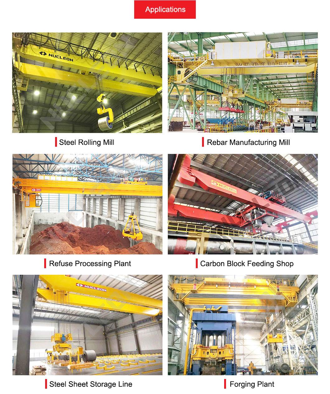 Nucleon Steel Rolling Mill Use Double Girder Electric Overhead Traveling Crane