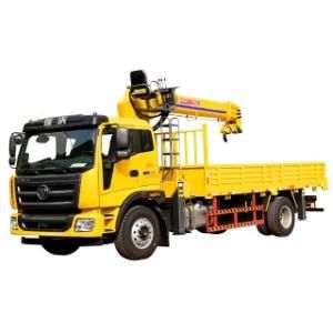 Foton Rower 4X2 6.3ton 8 Ton Telescopic Straight Boom Crane Truck with 6m Cargo Body Price