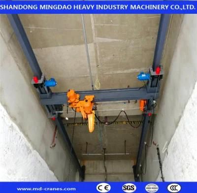 Light Tonnage Under Hung Single Girder Overhead Crane with Electric Steel Wire Rope Hoist