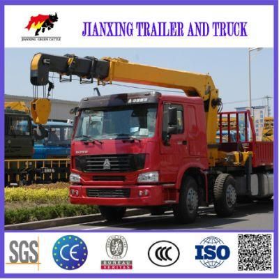 China HOWO 10 Wheelers Cargo Truck with Crane for Sale