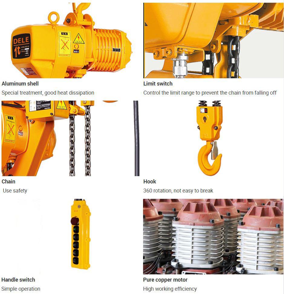 7.5ton Electrical Chain Hoist Single Speed Beam Crane with Hook