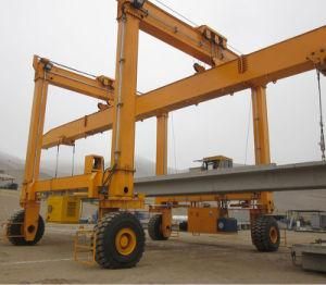 Straddle Carrier Crane for Moving and Lifting China Factory 50t Rtg Rubber Tyre Gantry Crane