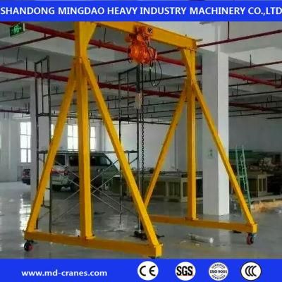 CE/SGS Approved Factory 0.5ton 1ton 2ton Small Light Duty Mobile Portable Mini Movable Gantry Crane with Low Price