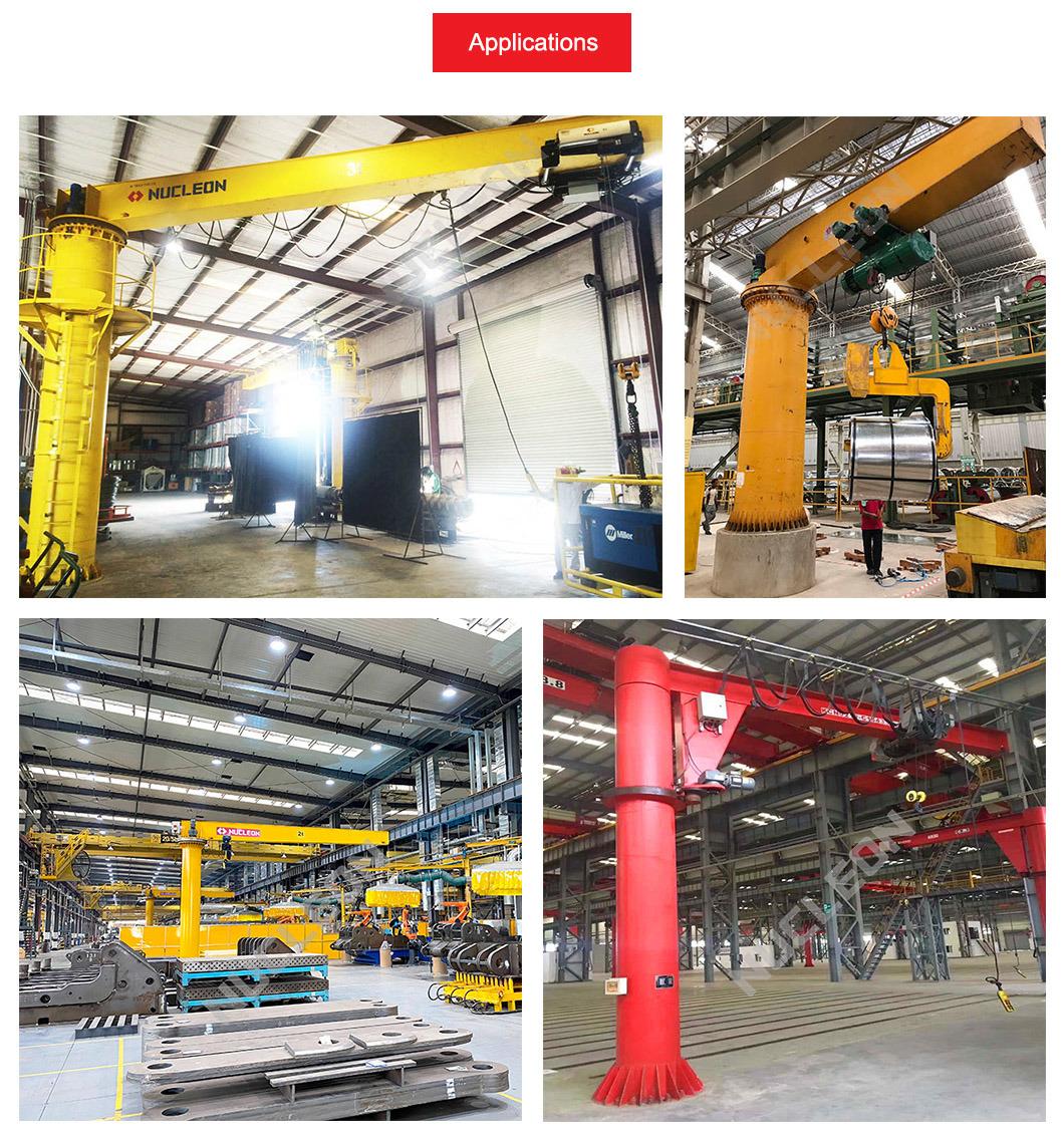 Nucleon Industrial Post Floor Mounted Pillar Cantilever Arm Slewing Jib Crane 1t with Cable Hoist