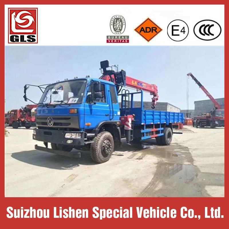Dongfeng 6 Wheels 8ton Wrecker Truck with Crane 10 Tons Truck Crane Mounted