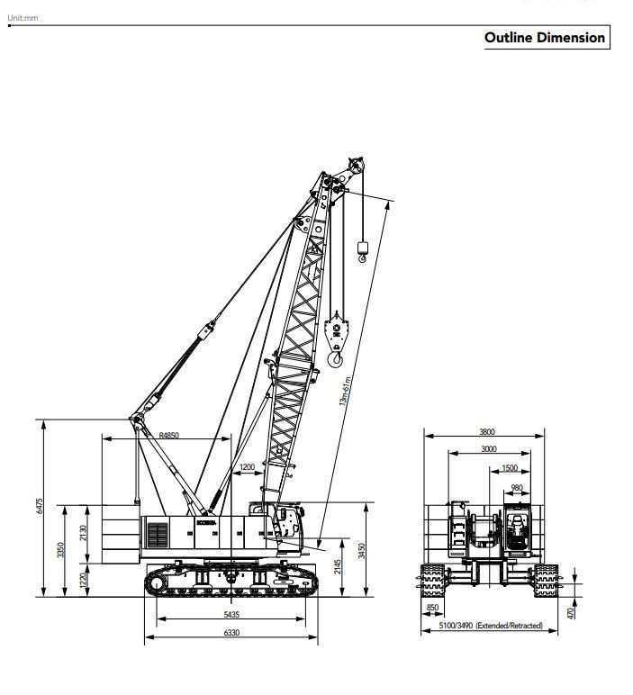 100t 90t Scc900A Crawler Cranes Factory Price