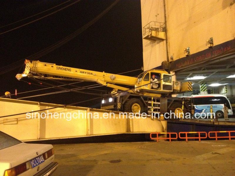 Construction Machinery Four Wheel Rough Terrain Mobile Crane Tanzania Qry30A