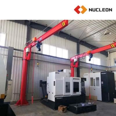 Industrial Pillar Mounted Circular Ring Arm Motorized Swing Jib Crane 1 T for Workshop Manufacturing Station