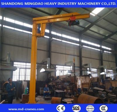 Strong Base Floor Mount Jib Crane 2 Tons Lifitng Height 4m and Jib Length 4m