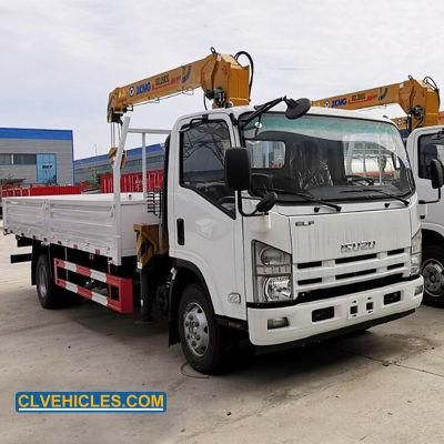 Japan New Elf 190HP Lorry Truck Mounted Cargo Crane Truck