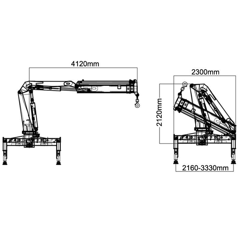 HBQZ 3.2 Ton Knuckle Boom Hydraulic Truck Mounted Crane SQ80ZB2