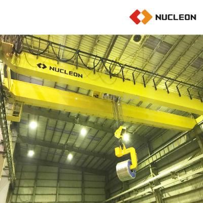 Nucleon Industrial Eot Double Girder Overhead Travelling Crane 30ton for Aluminum Coils Lifting with Tong