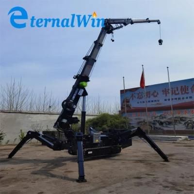8tons Cralwer Crane Telescopic Boom 8t Spider Crane with Fly Jib
