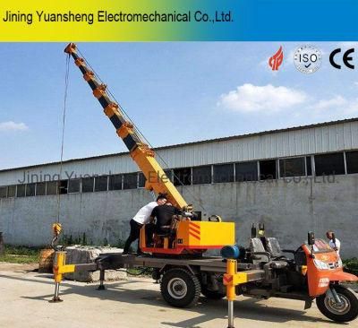 China Manufacturer 3 Ton Hydraulic Tricycle Telescoped Jib Crane for Lifting