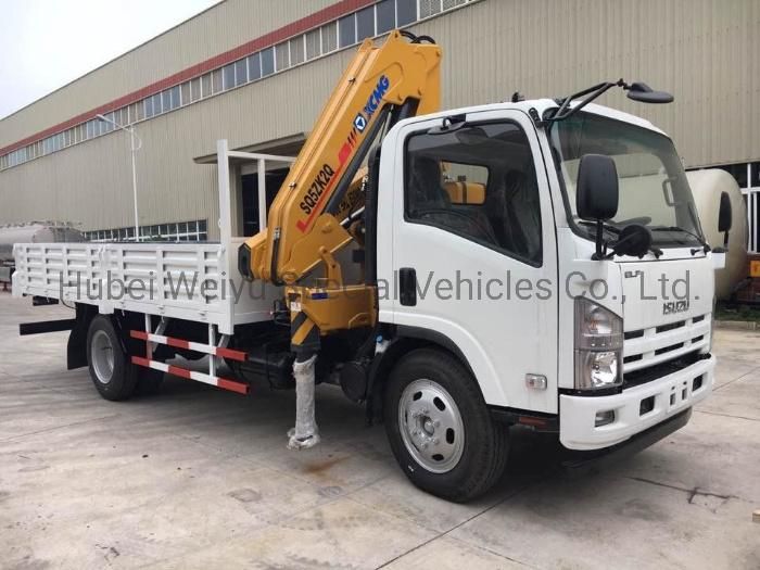 Good Price Japanese Brand Equipment Construction Material Transport Isuzu 3ton 4tons Truck Mounted with Telescopic Boom Crane