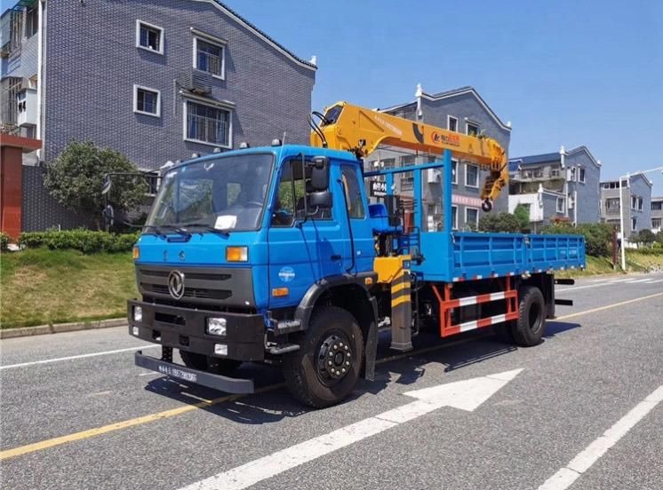 Dongfeng 4X2 Hydraulic Hoisting Truck Mounted Loading Crane Constructionlifting Machine With5ton Truck with 4 Arms Knuckle Boom Crane Optional Rig Drill Well