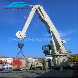 Hydraulic Cylinder Luffing Marine Crane with Air Conditioning Cabin