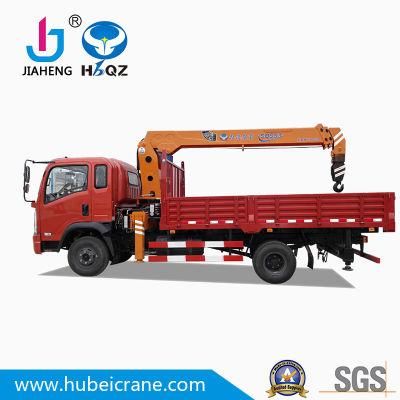 Hot Sales HBQZ 5ton Lifting Telescopic Boom Truck-Mounted Crane SQ5S3 with Jiaheng Hydraulic cylinders