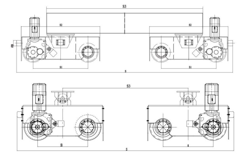 Crane Parts Electric Motor End Beam Crane End Trucks End Carriage