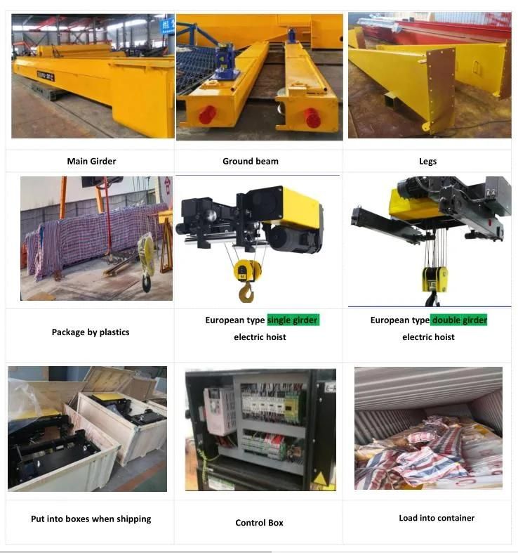 European Crane Semi-Gantry Crane Portable Crane Single Girder and Double Girder Crane with European Electric Wire Rope Hoist