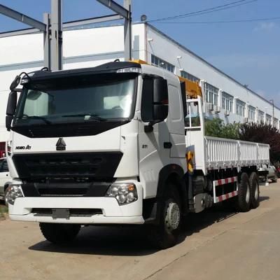 Sinotruk HOWO A7 6X4 371HP 5t Boom Truck with Sqs125 Truck Mounted Crane Model Zz1257n5847n1