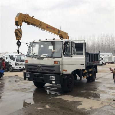 Dongfeng 6.3 Tons Straight Arm Crane Truck with Dump Tipper Bucket