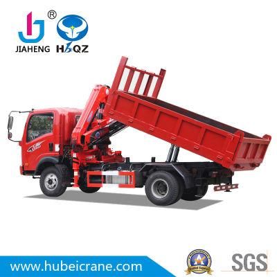 HBQZ dump truck with lifting machine small construction 3.2 ton crane
