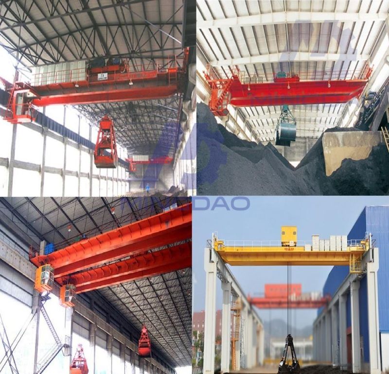 Scraps Lifting Overhead Crane with Orange Peels Grab Bucket