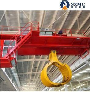 CE Approved 20 Ton Double Girder Grab Overhead Crane for Lifting Scrap in Steel Mill Factory