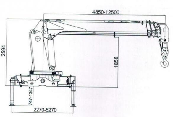 12 Tons Truck Mounted Straight 4-Arm Telescopic Crane China HOWO 10 Wheels Hoisting Truck with Cranes