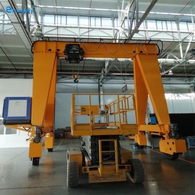 Europe Mobile Rubber Wheel Type 15ton Gantry Crane 20ton for Sales Price