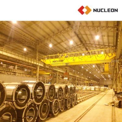 Nucleon Heavy Duty 30t Double Girder Electric Overhead Traveling Crane with Coil Tong Lift