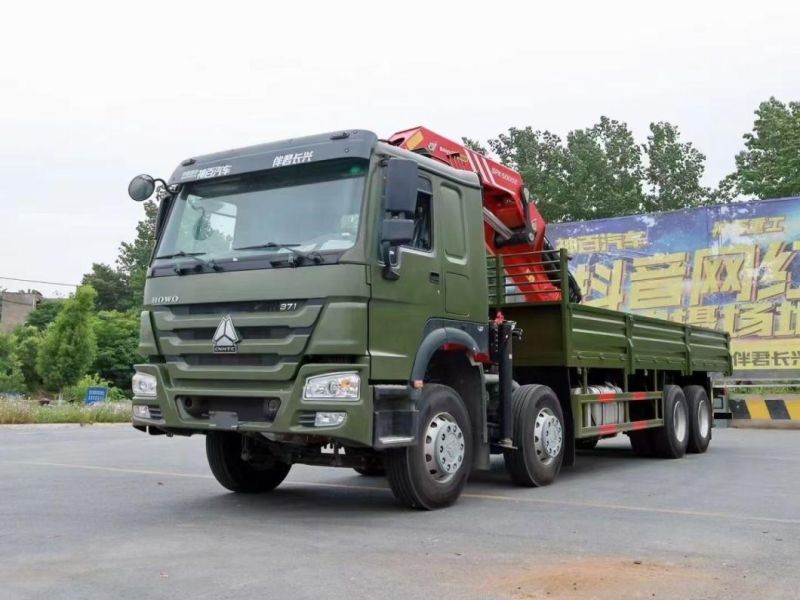 China HOWO Cheap Price with High Quality 14tons 16tons 20tons Construction Service Truck with Crane