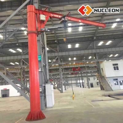 Post Beam Mounted Cantilever Arm Swinging Jib Crane Hoist 1t for Die Cast Machining Shop