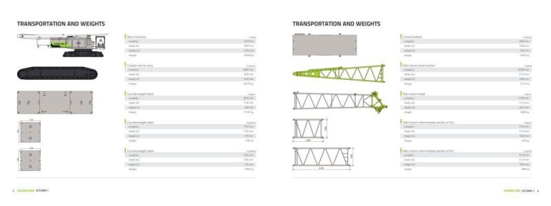 Zoomlion Zcc2000-1 New Product 200 T Crawler Crane with Lattice Boom