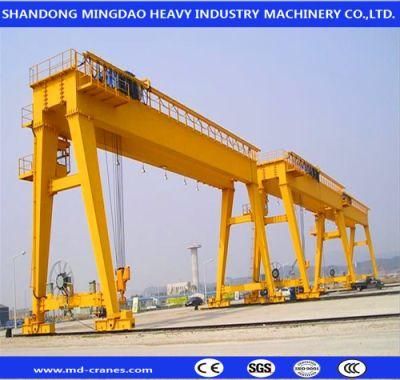 Customized Design 20 Ton 30 Ton 60 Ton Double Girder Gantry Crane with Mobile Trolley