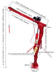 New Type 2000 Lb Engine Hoist Davit Crane Vehicle Lifts Pickup 360 Swivel Base