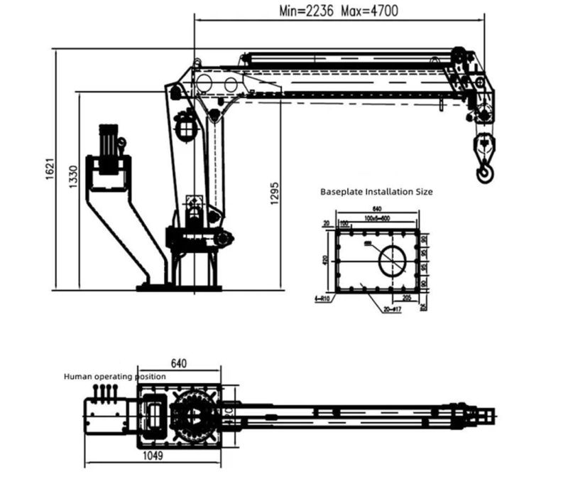 High Quality Sophisticated Technology 16 Ton Ship Crane for Fish