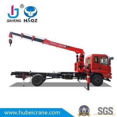 7 Tons telescopic boom crane truck HBQZ Factory truck mounted crane price for sale cylinder made in China wheel truck clean