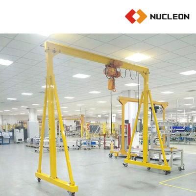 Nucleon 0.25~5 Ton None Rail Travelling Mini Gantry Crane for Warehouse