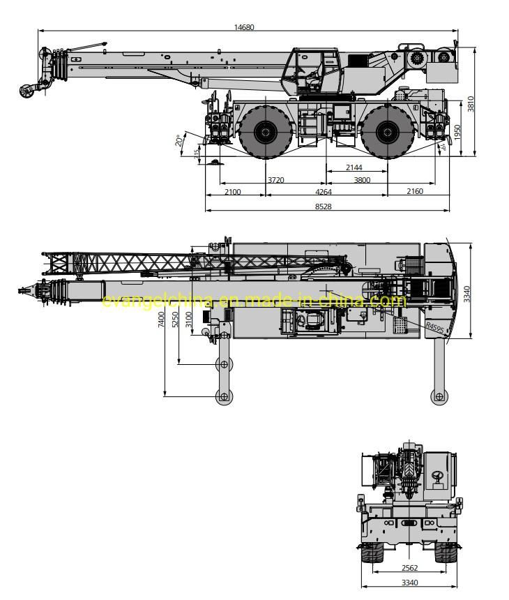 90ton Lifting Capacity Rough Terrain Crane Src900c with 4X4 Drive