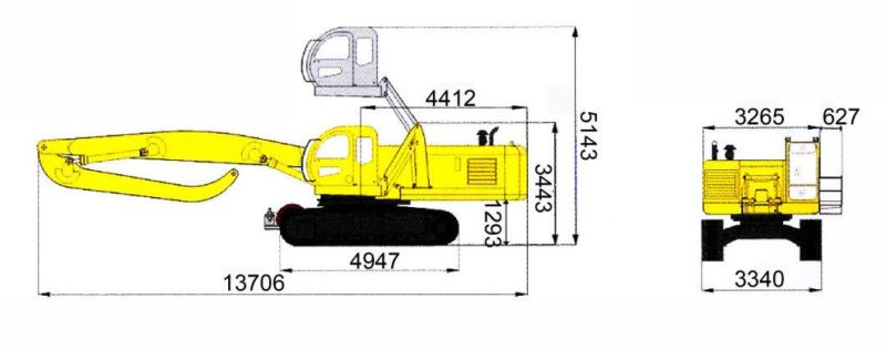 50 Ton Material Handling Equipment with Clamshell Grab for Loose Cargo