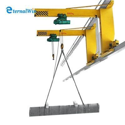 Electric Hoist Travelling 5 Ton Wall Mounted Bracket Slewing Jib Crane with Anti Derailment Device