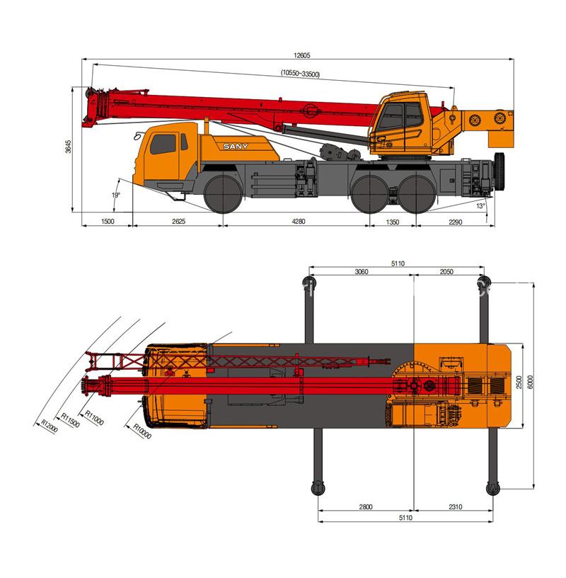 20tons Truck Mobile Crane with 4 Section Booms Stc200s