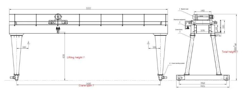 China Mingdao Brand Rail Mounted Moving Gantry Crane Price