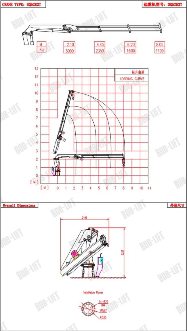 Hydraulic Small Boat Deck Marine Loading Arm Crane for Sale