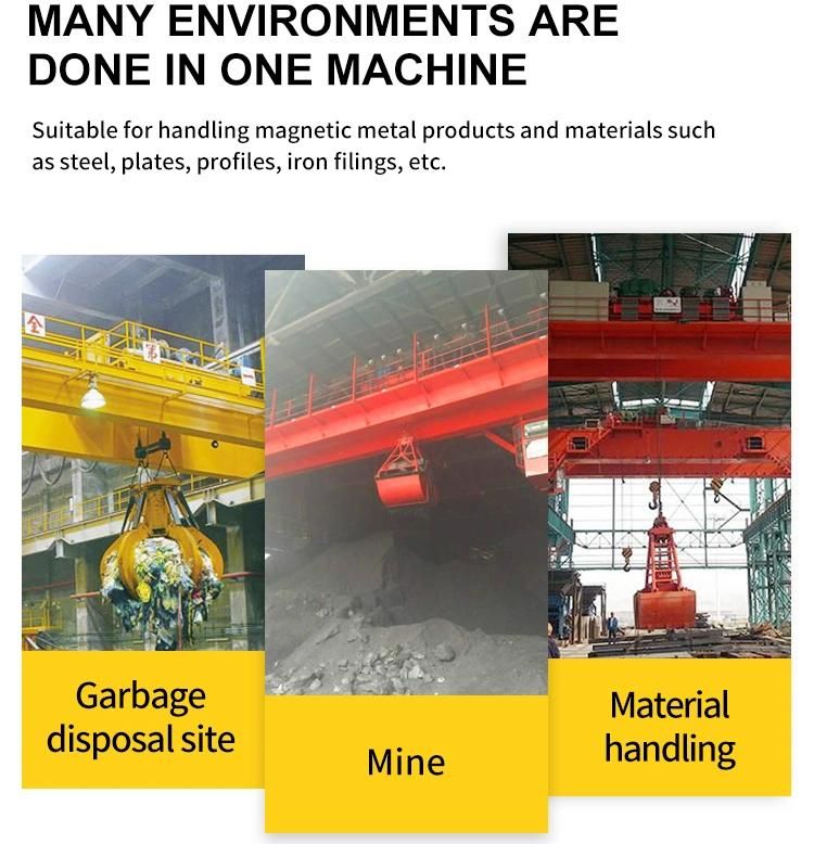 Skillful Manufacture 15ton Grab Bridge Overhead Crane with Raw Materials