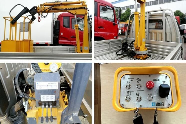 6-8m Remote Control Lifting and Lighting System with 1ton 2ton Utility Service Crane Truck