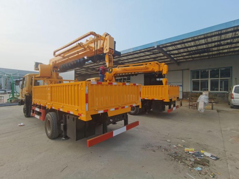 High Quality 5ton Truck Mounted Crane with 5m Augur Rig